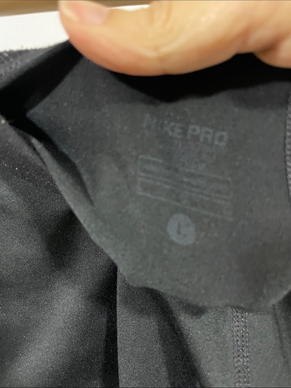 Nike Black Leggings with White Swoosh - Picture 2 of 3